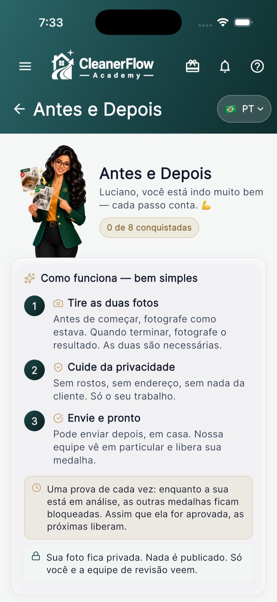 Suas fotos de trabalho, do jeito certo.