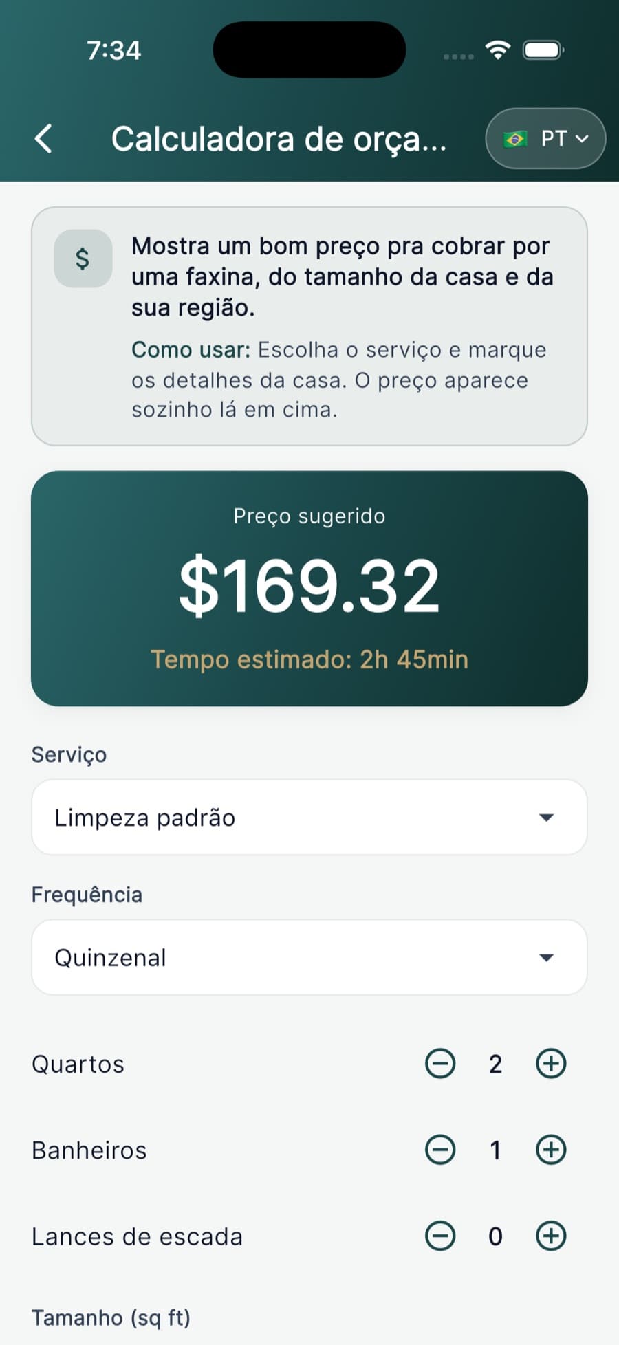 Um preço que você consegue defender.