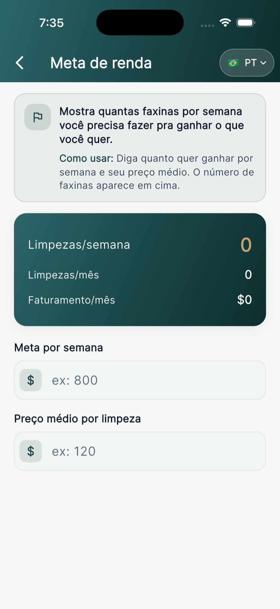 Meta de renda