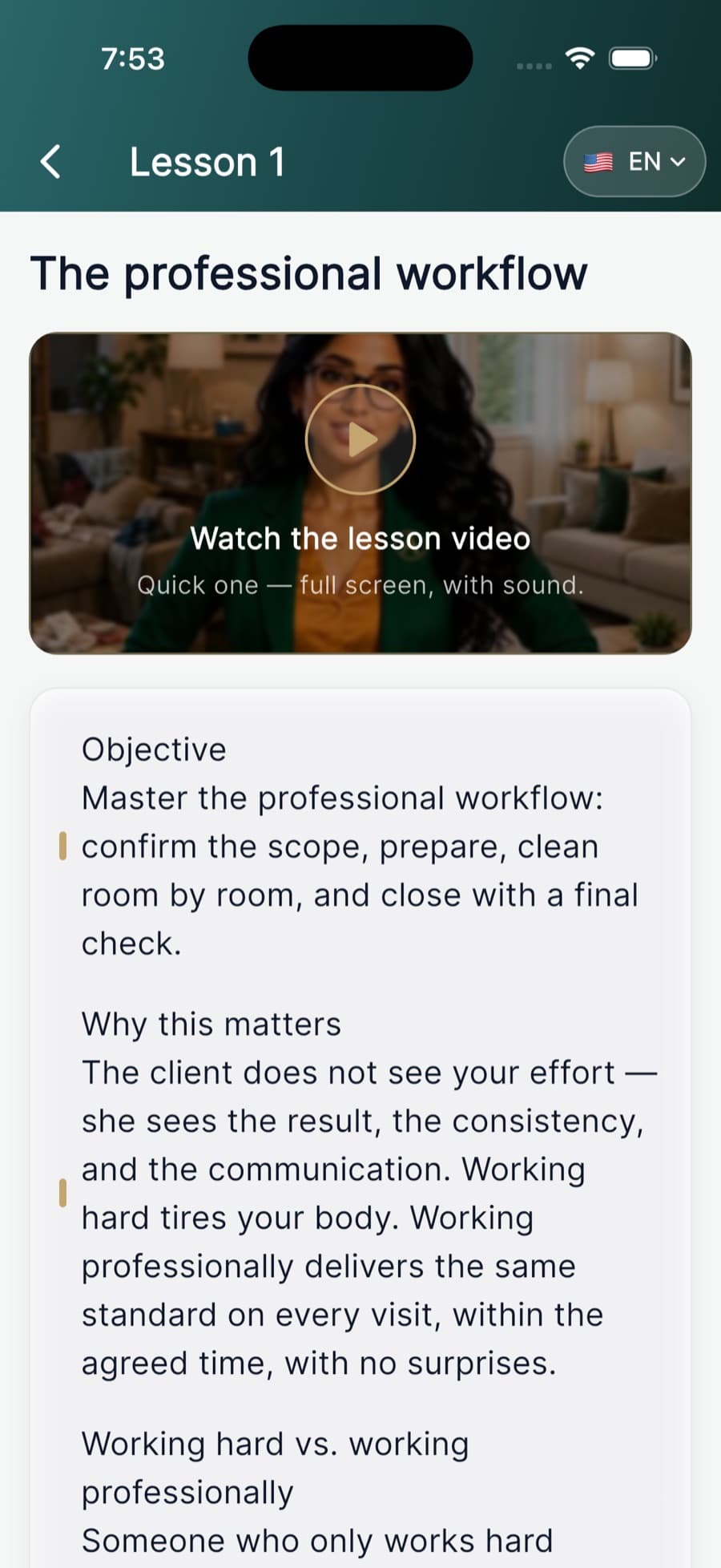 The lessons