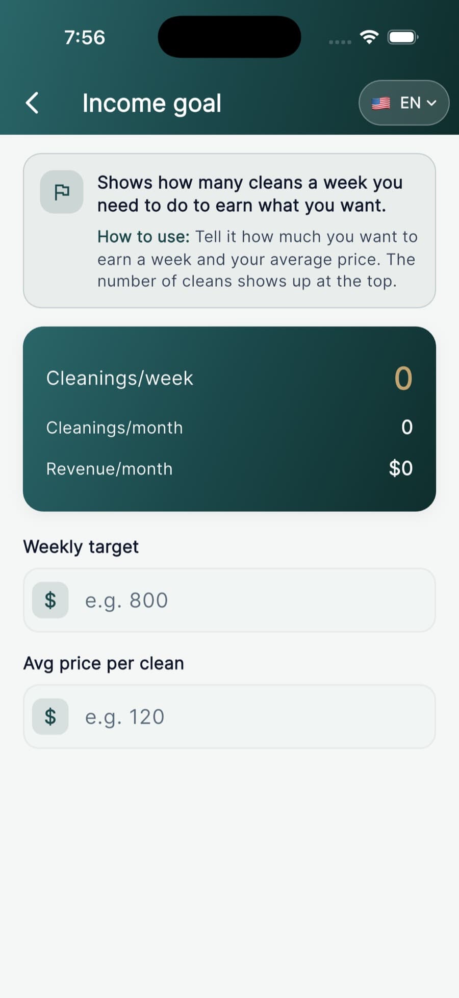 Income goal