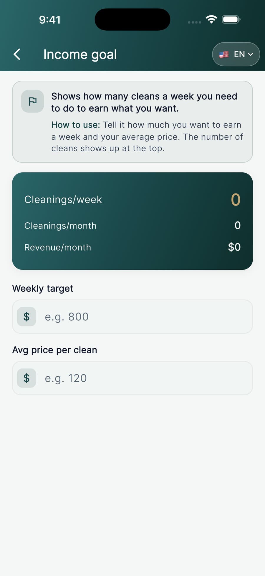 Income goal