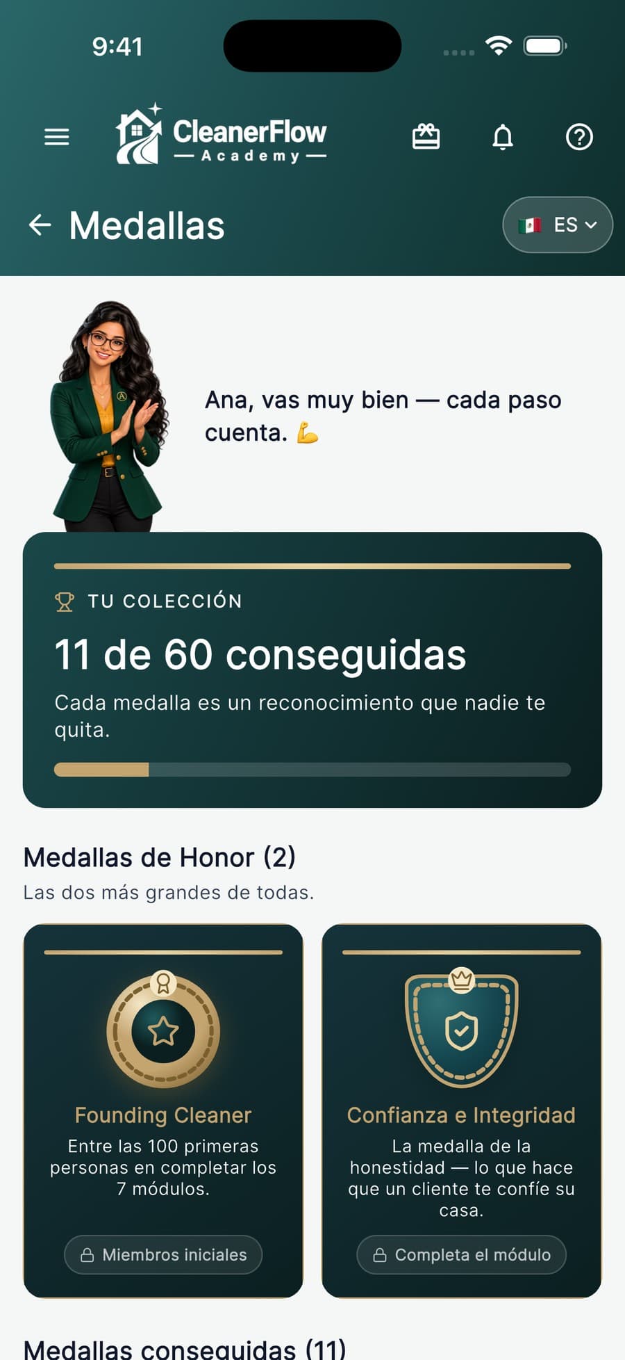 Cada especialidad que dominas se vuelve una medalla.