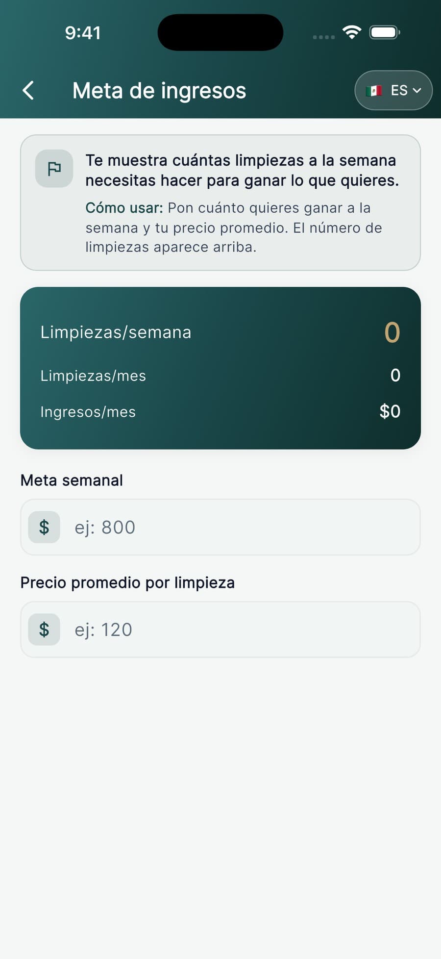 Meta de ingresos