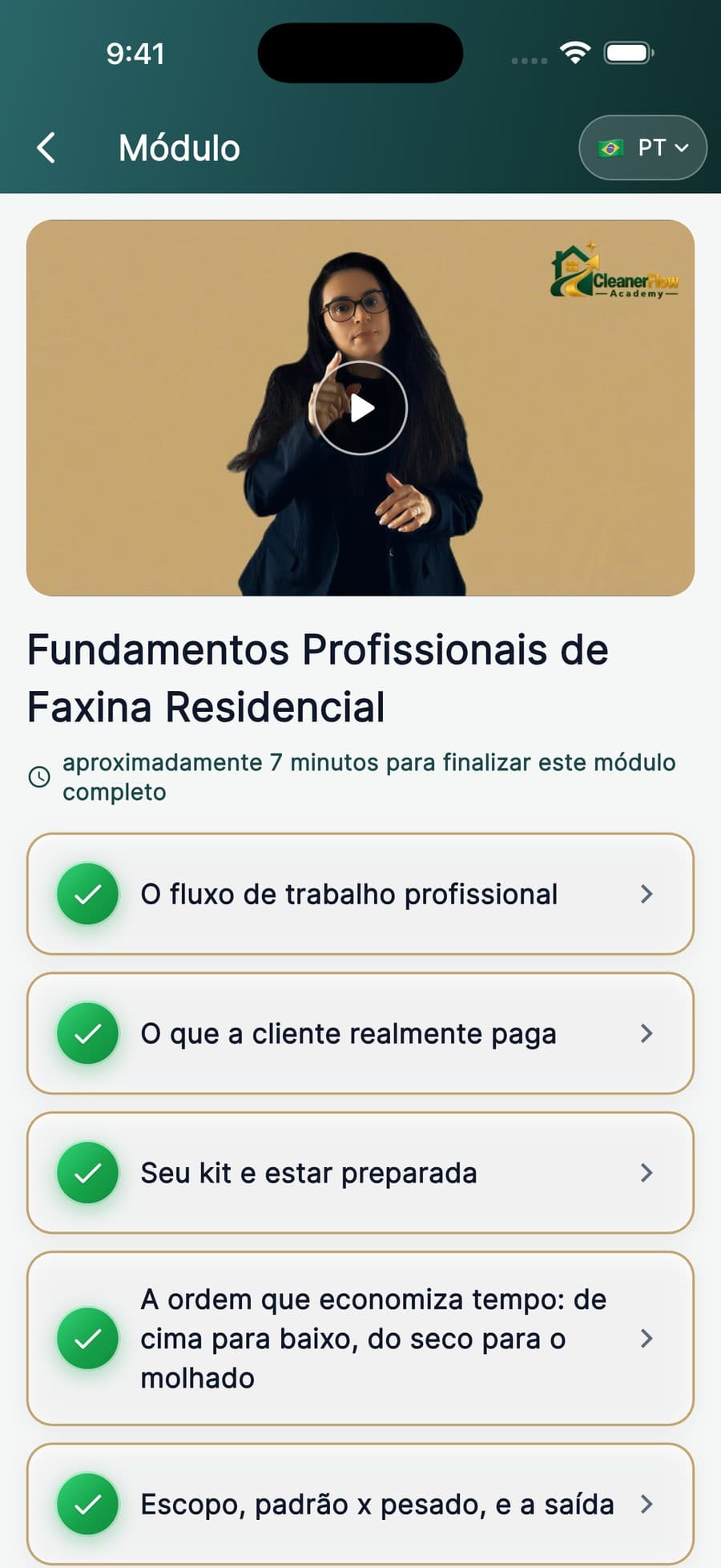 Você já sabe limpar. Aqui você prova.