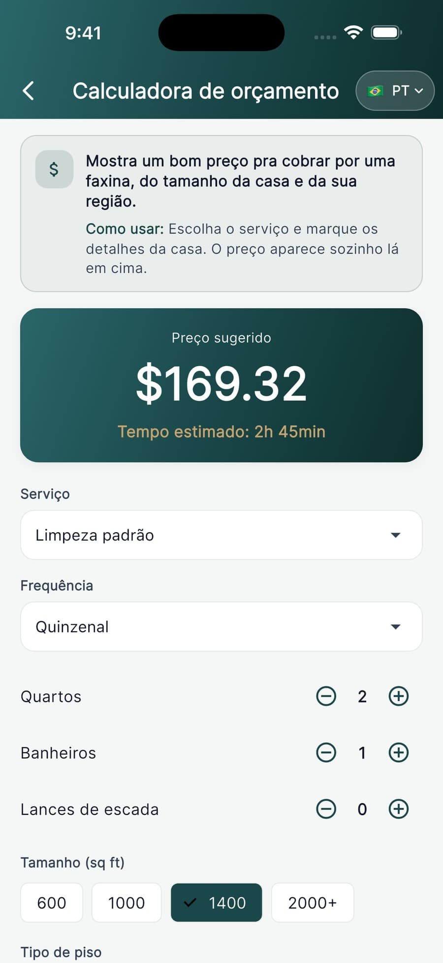Um preço que você consegue defender.