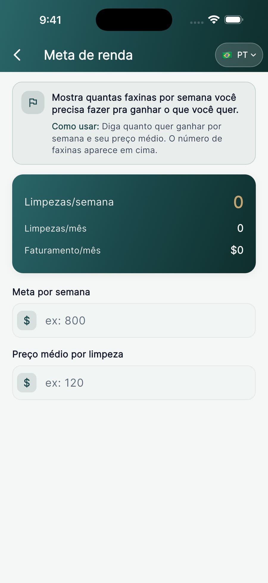Meta de renda